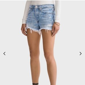 Agolde Light Blue Jean Shorts